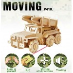 Masina cu telecomanda Lansator de rachete sol-aer, Missile truck, Puzzle 3D lemn Robotime 
